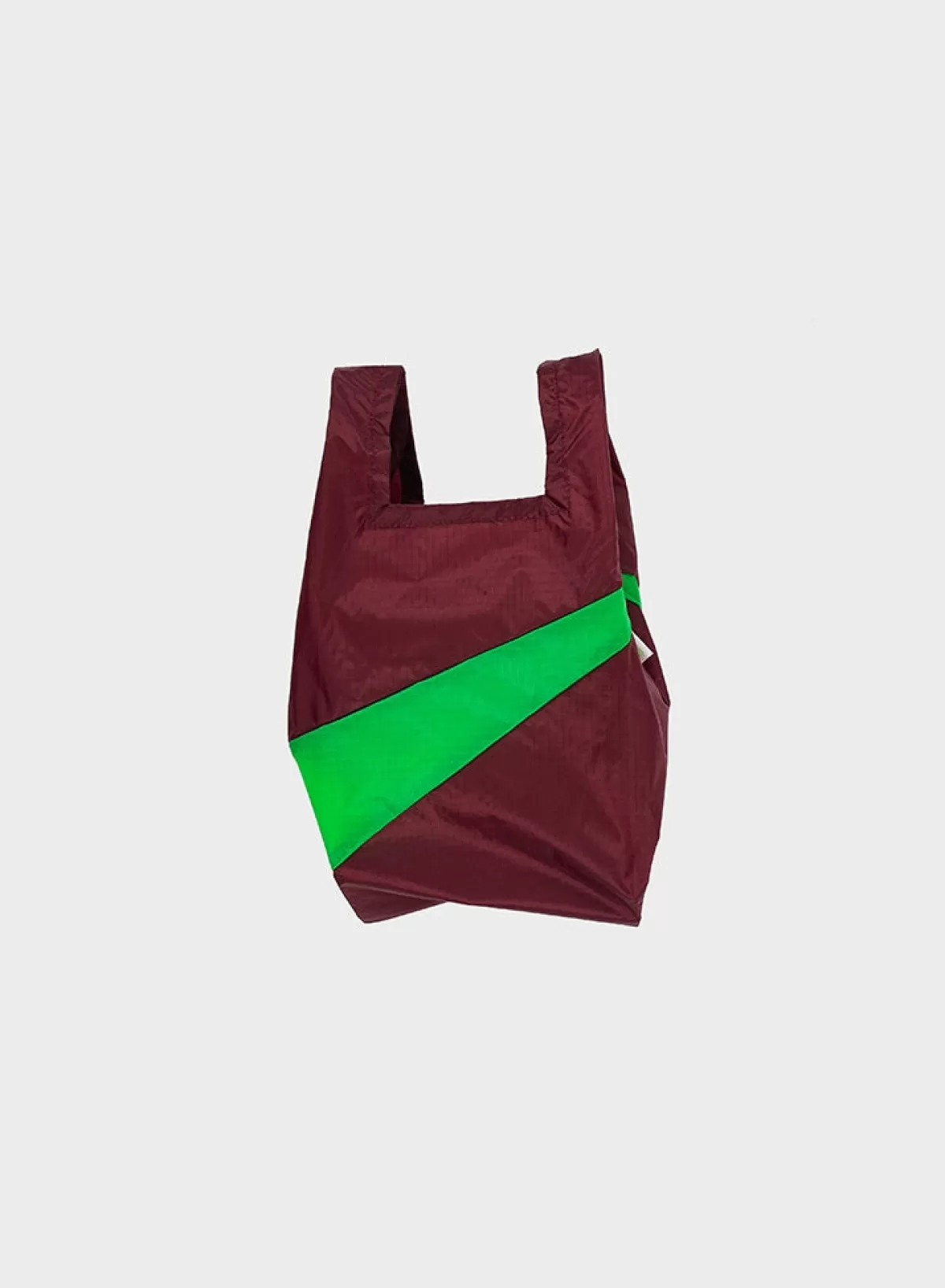 SUSAN BIJL Burgundy & Greenscreen SMALL< The New Shopping Bag