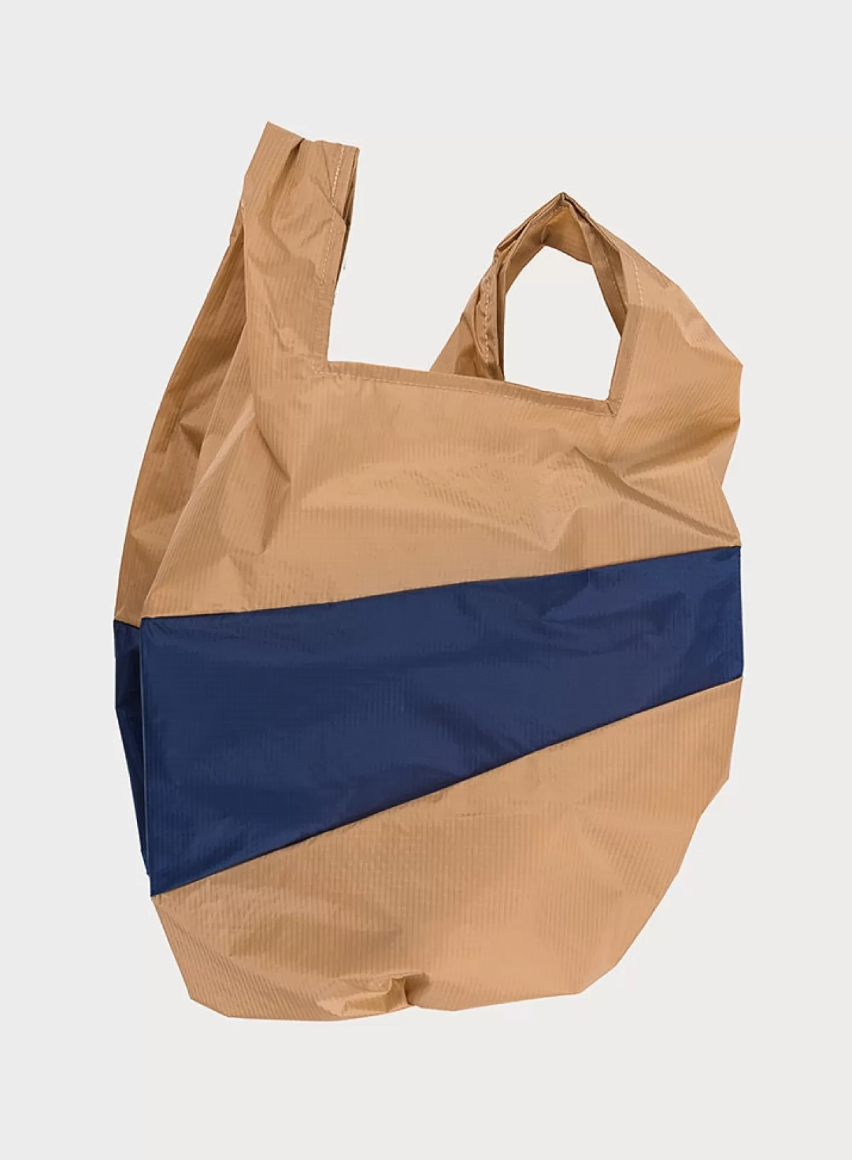 SUSAN BIJL Camel & Navy LARGE< The New Shopping Bag