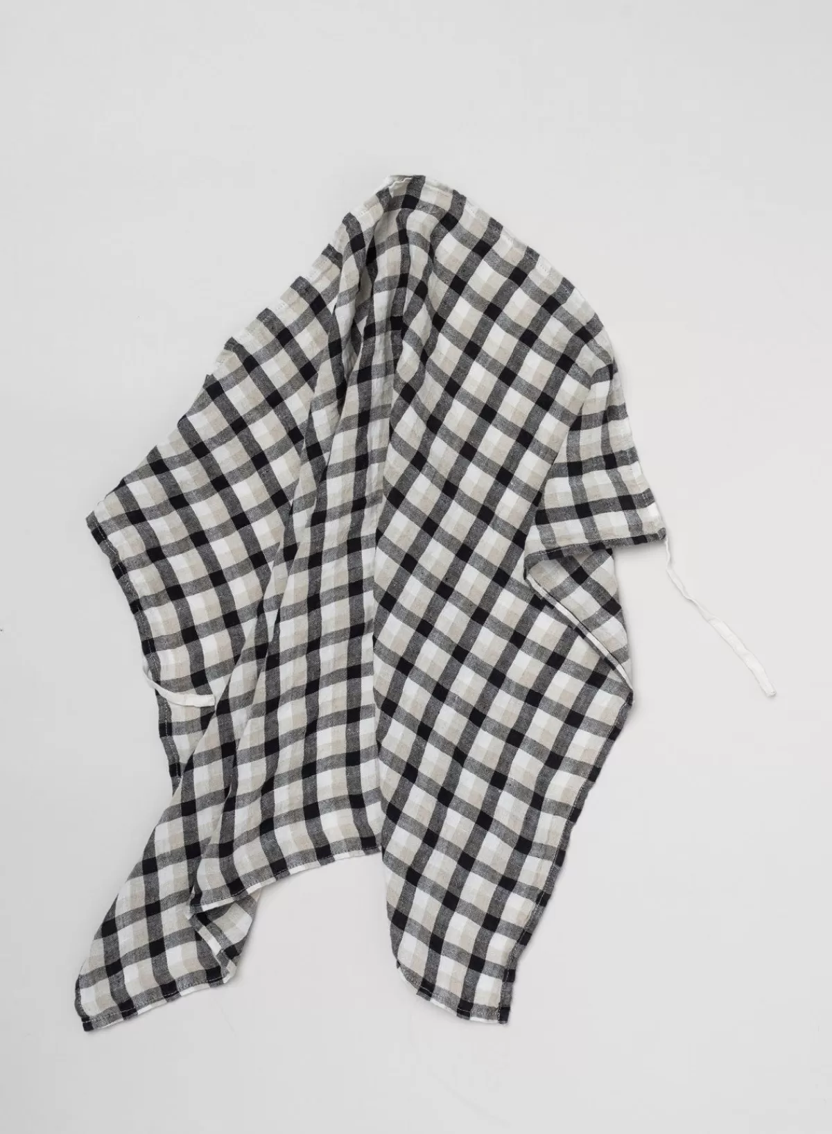 SUSAN BIJL Dish Towel Washed Linen In School Checks< Keuken & Tafelaankleding | Textiel