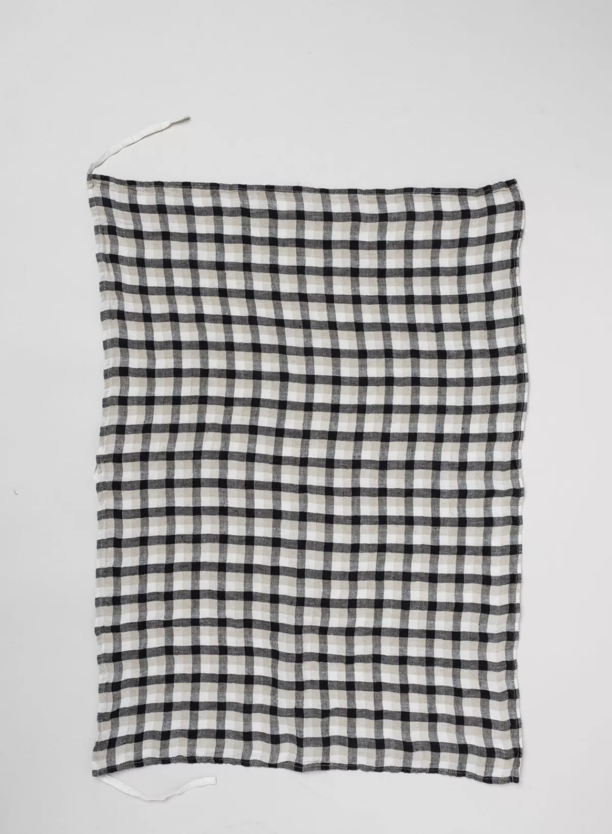 SUSAN BIJL Dish Towel Washed Linen In School Checks< Keuken & Tafelaankleding | Textiel