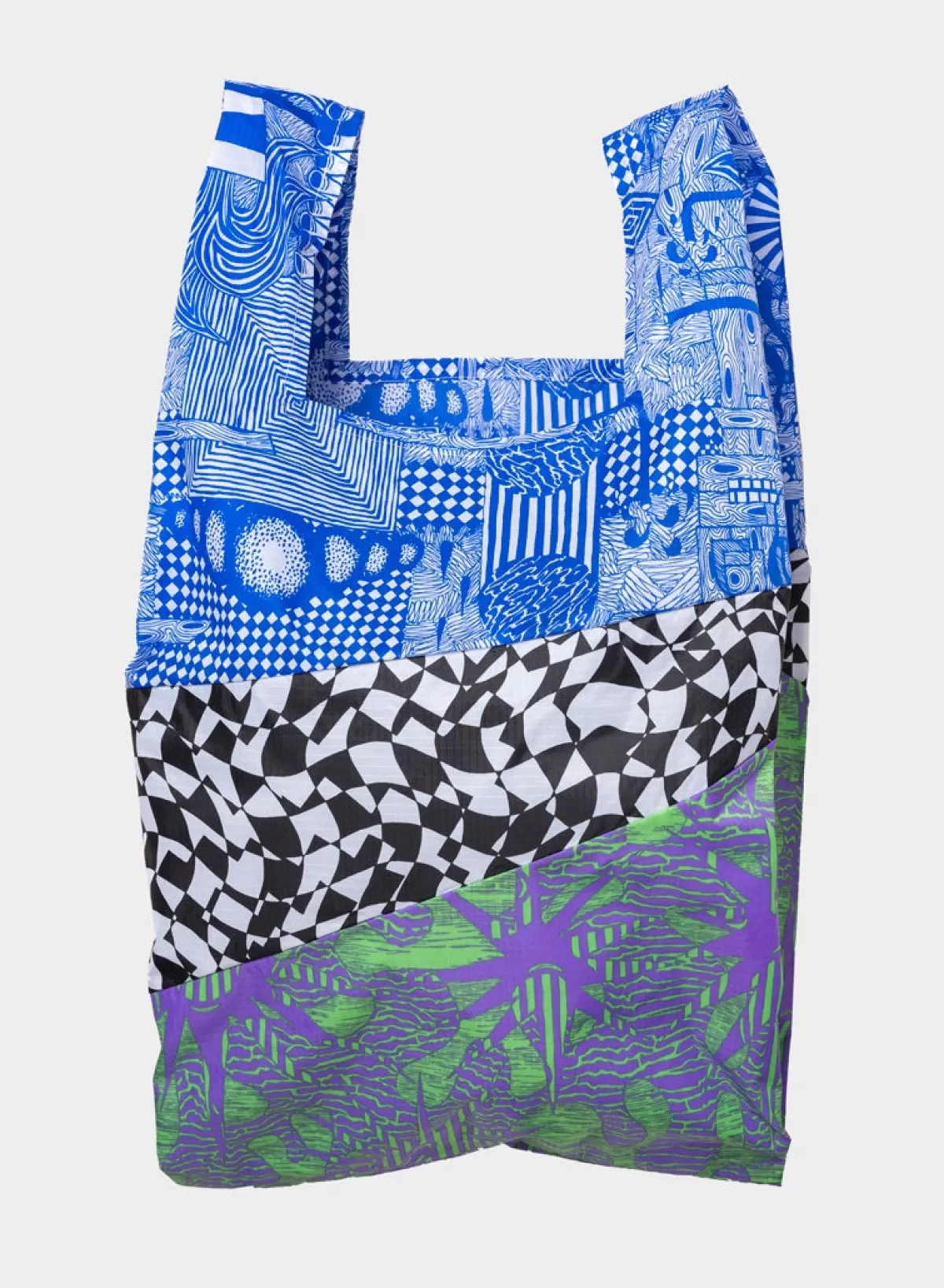 SUSAN BIJL Endless Smoking Croissant Blue LARGE< The New Shopping Bag