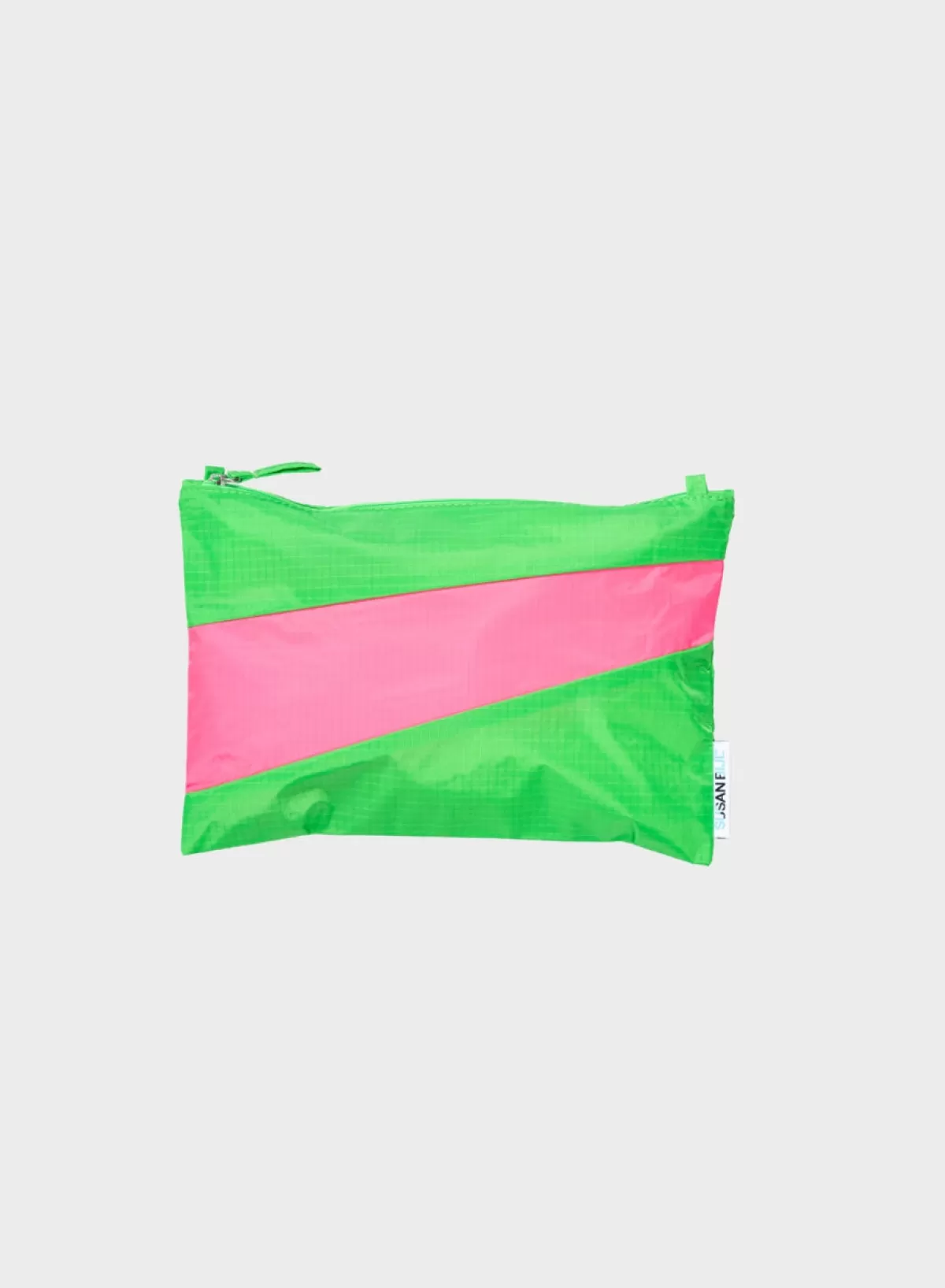 SUSAN BIJL Greenscreen & Fluo Pink MEDIUM< The New Pouch