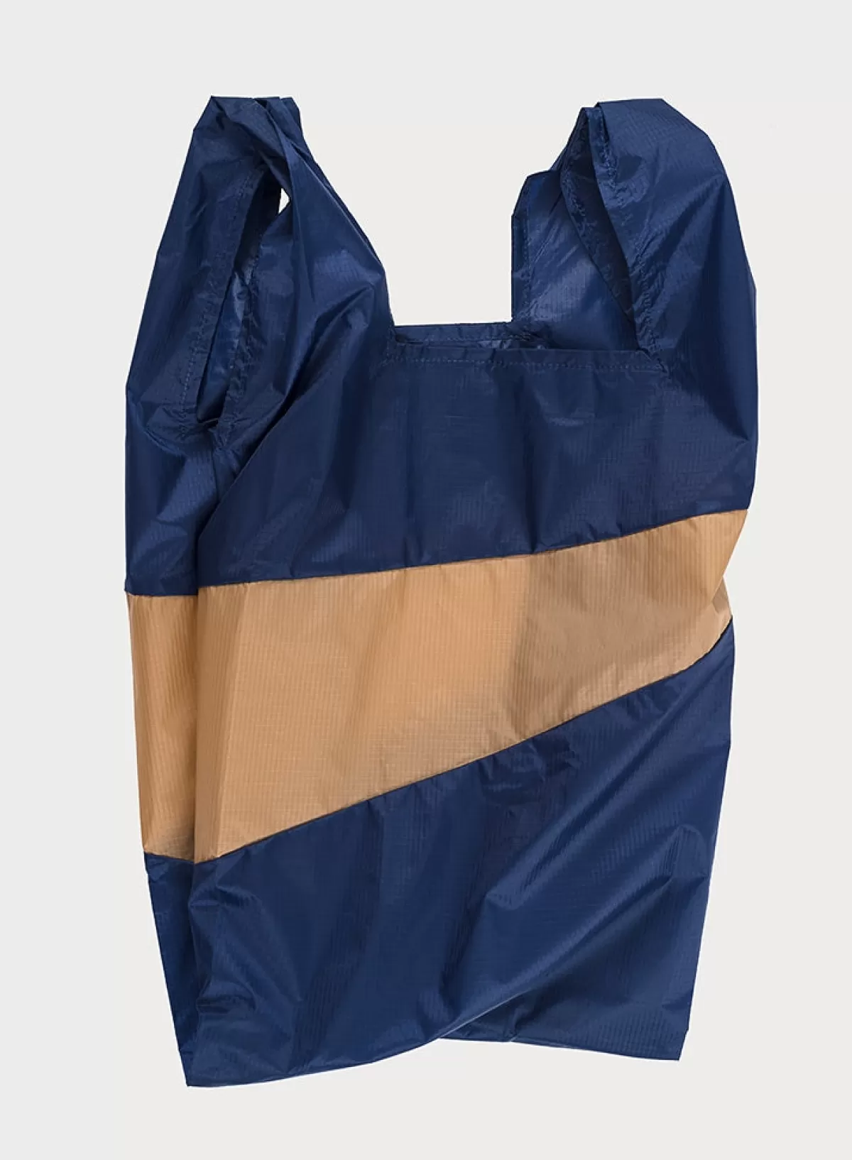 SUSAN BIJL Navy & Camel LARGE< The New Shopping Bag