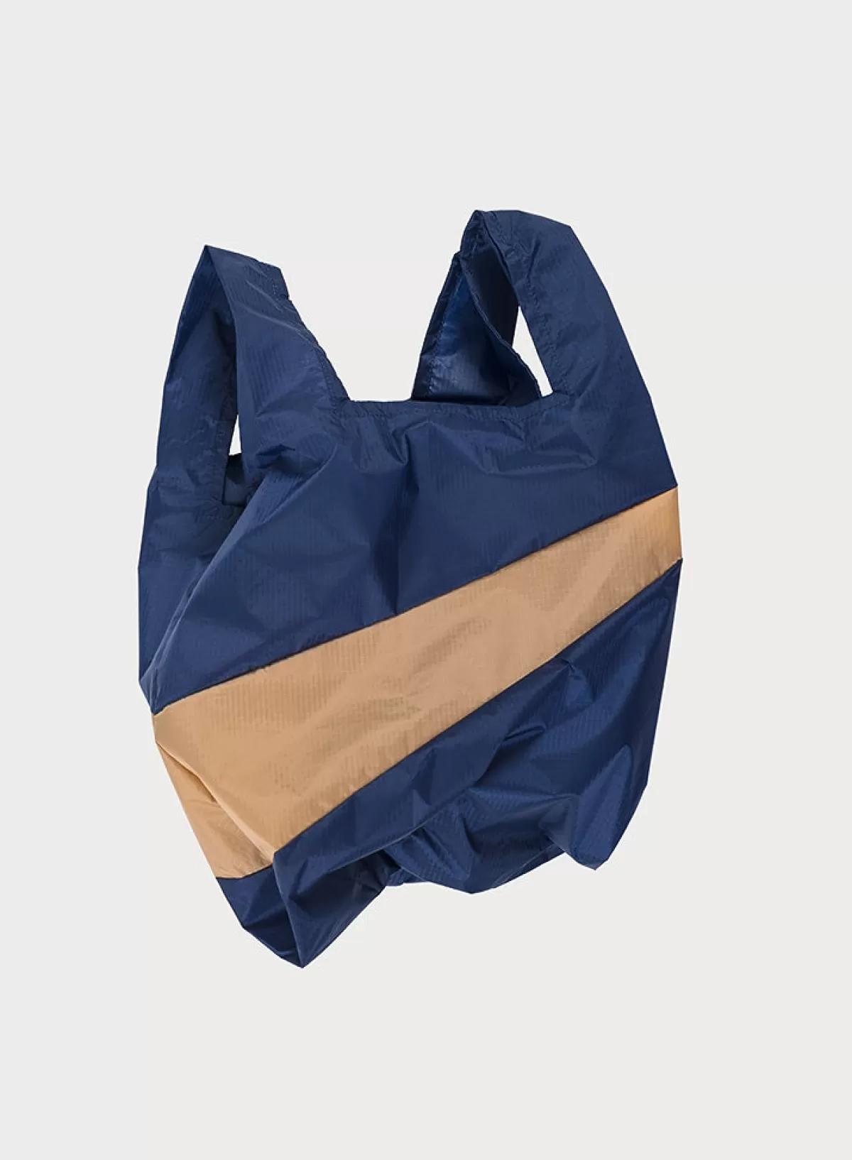 SUSAN BIJL Navy & Camel MEDIUM< The New Shopping Bag