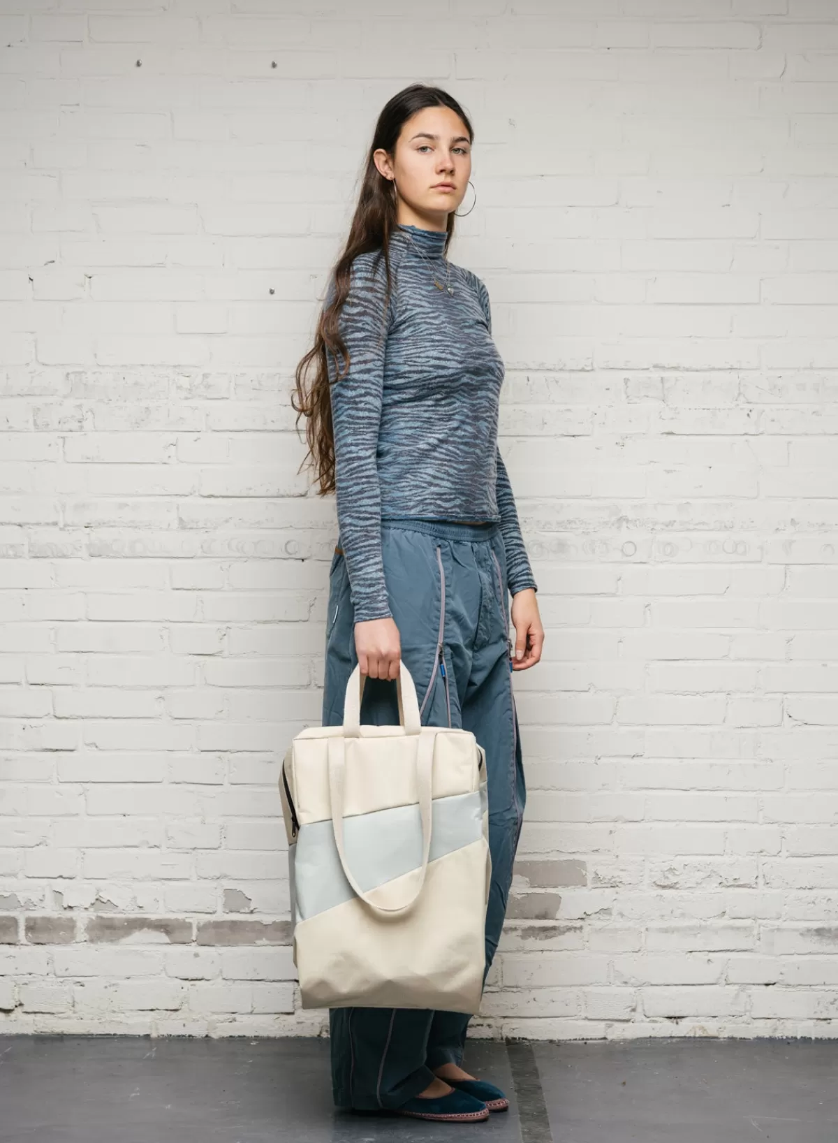 SUSAN BIJL Shore & Mint MEDIUM< The New Tote Bag