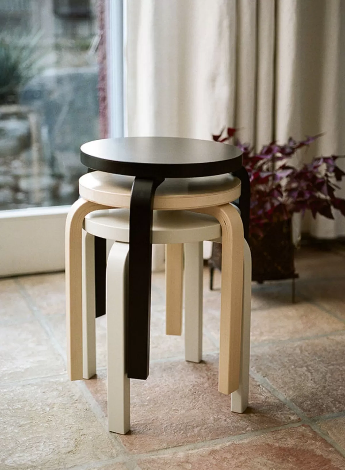 SUSAN BIJL Stool 60, Legs Birch, Seat Birch< Meubels